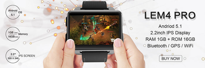 2018 New Arrival LEM4 Pro Smart Watch Android 5.1 Supper Big Screen